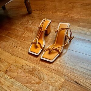 Elegant Mustard Strappy Heels